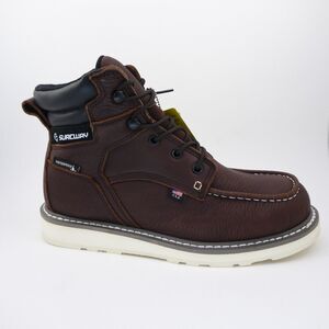 SUREWAY 6" Heavy Duty Soft Toe Full Grain Leather Work Boots Brown Men's US: 11